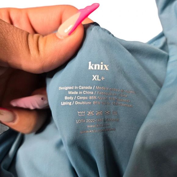 Knix Wrap Side Tie One-Piece Blue Swimsuit SIZE: XL - Picture 8 of 8